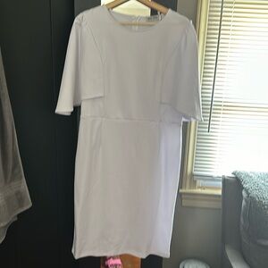White Grace Karin Dress with cape detail. Never worn, tags still on